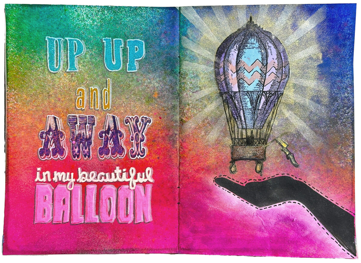 Art Journal Page: Dylusions and Chrome - perfectly4med: Artist at work